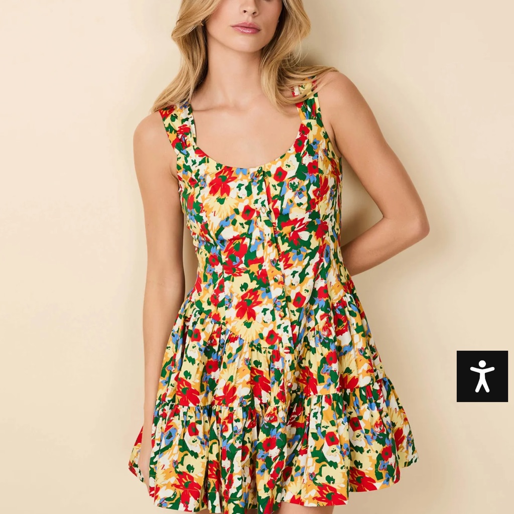 Solid & Striped Colorful Floral Mini Dress
